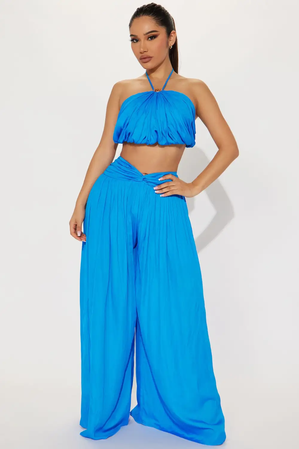 Vacation Is Calling Pant Set - Blue
