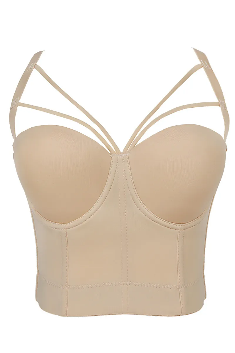 Cut Out Corset Cami Irregular Neck Underwear