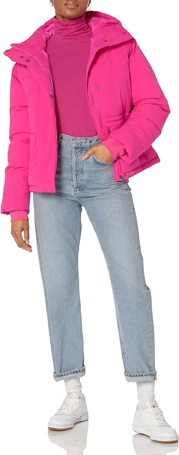 Women's Short Waisted Puffer Jacket (Available in Plus Size)