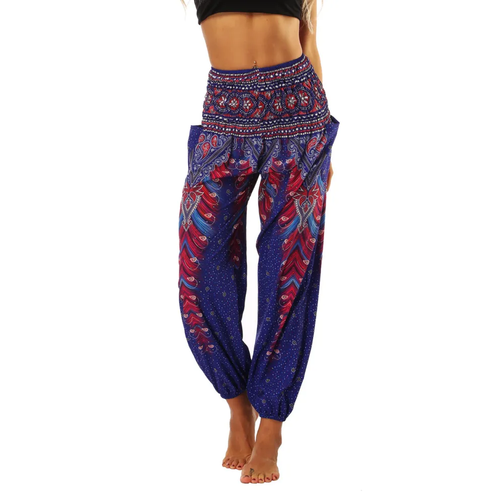 Bohemian Casual Loose Vintage Patterns Yoga Pants