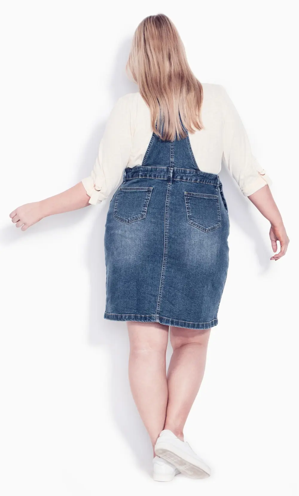 Evans Blue Denim Pinafore Dress