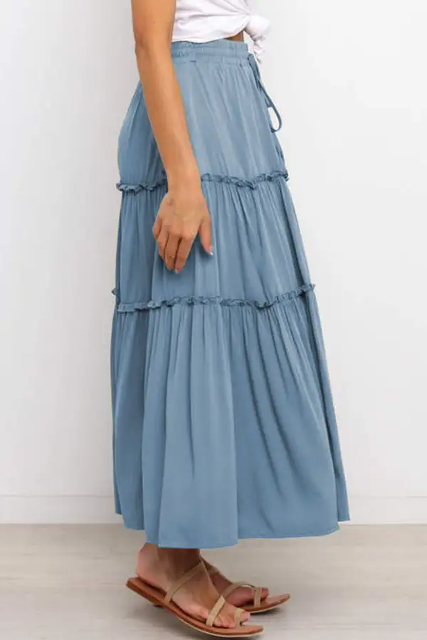 Maxi Ruffle High Waist Skirt