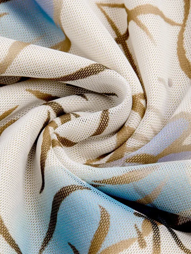 Mesh Geblümt Böhmisch Kurzarm Maxikleid