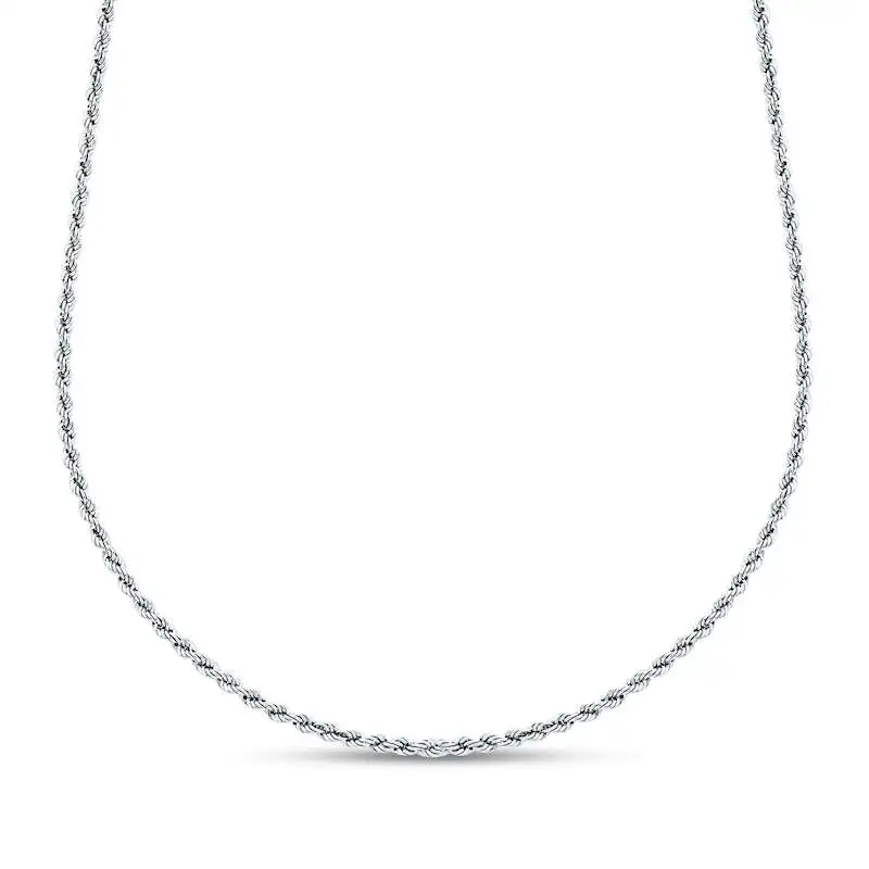 Solid Rope Chain Necklace Sterling Silver 22