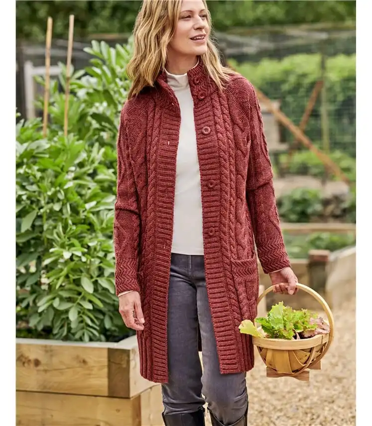 Pure Wool Aran Coatigan
