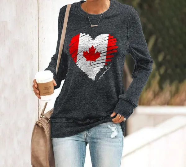 Women's Canada Maple Leaf Print Sweatshirt