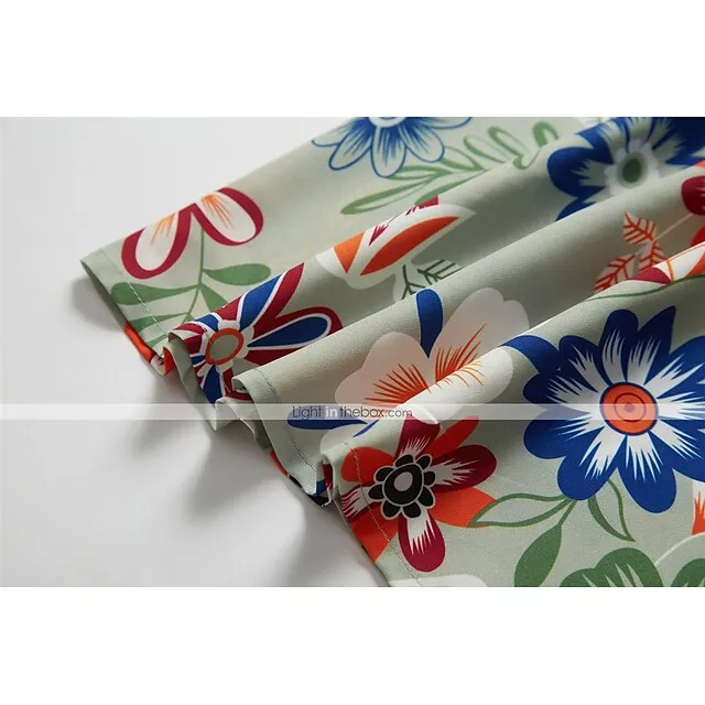 Women‘s Shift Dress Knee Length Dress White Black Army Green Fuchsia Navy Blue Sleeveless Floral Print Spring Summer Round Neck Hot Casual Boho Loose 2023 M L XL XXL 3XL 4XL 5XL