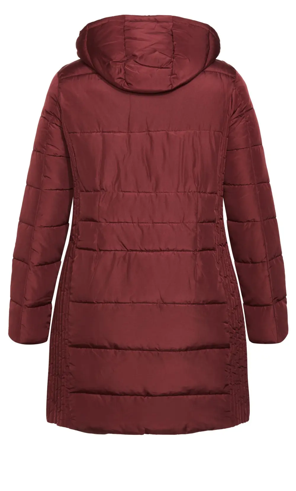 Evans Burgundy Hooded Puffer Coat