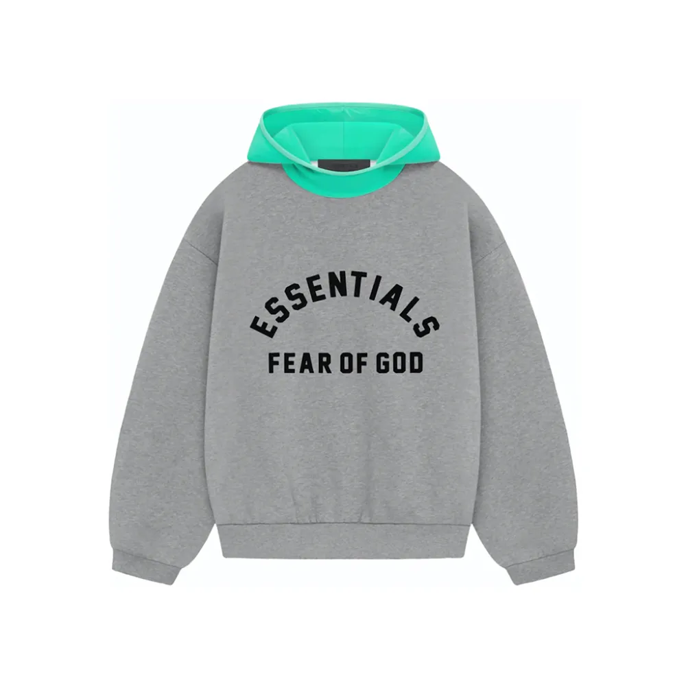 Hoodie SS24 Dark Heather Oatmeal/Mint Leaf