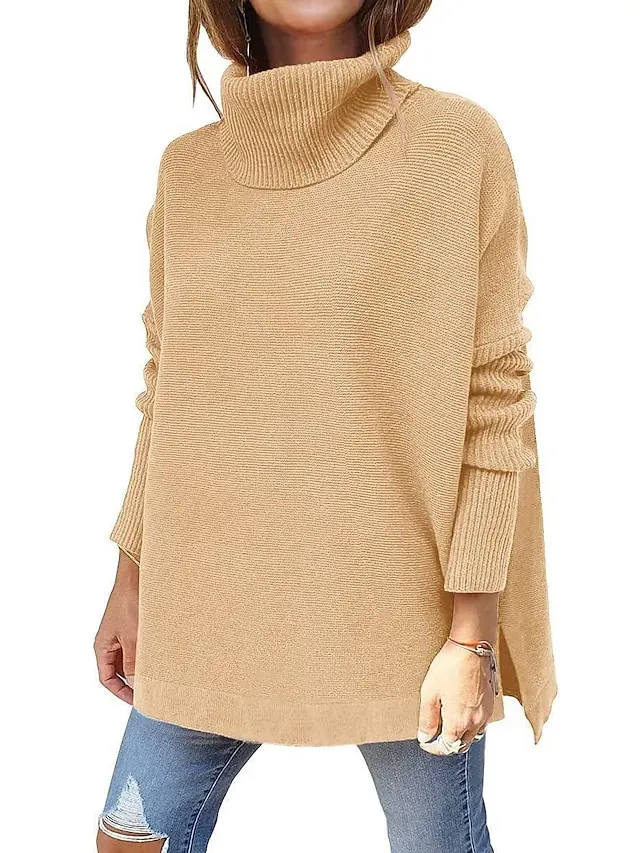 Women's Sweater Pullover Jumper Criss Cross Knitted Solid Color Stylish Casual Long Sleeve Regular Fit Sweater Cardigans V Neck Fall Winter Blue Purple Pink / Holiday / Going out