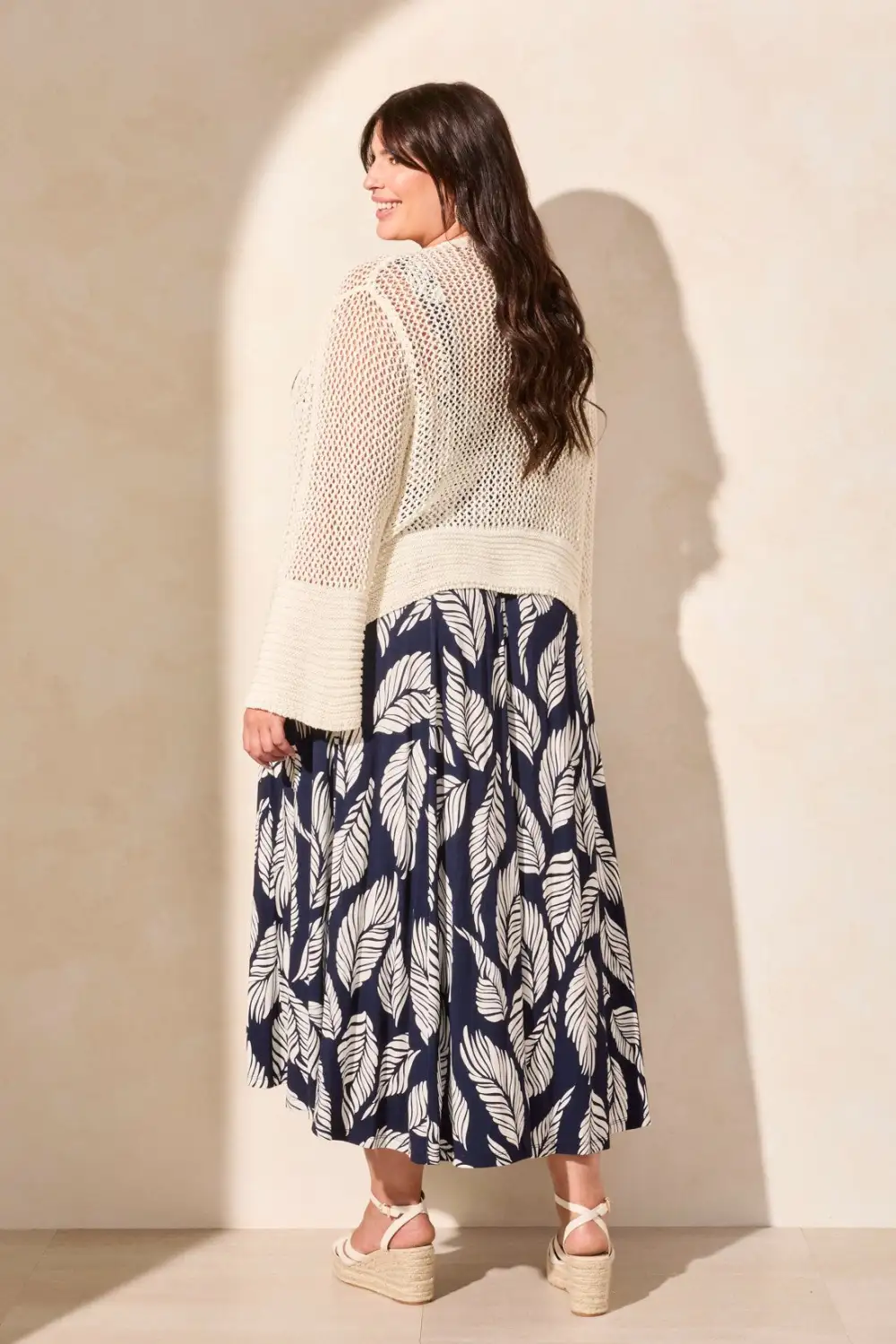 Bell Sleeve Open Stitch Cardigan-Cocomilk