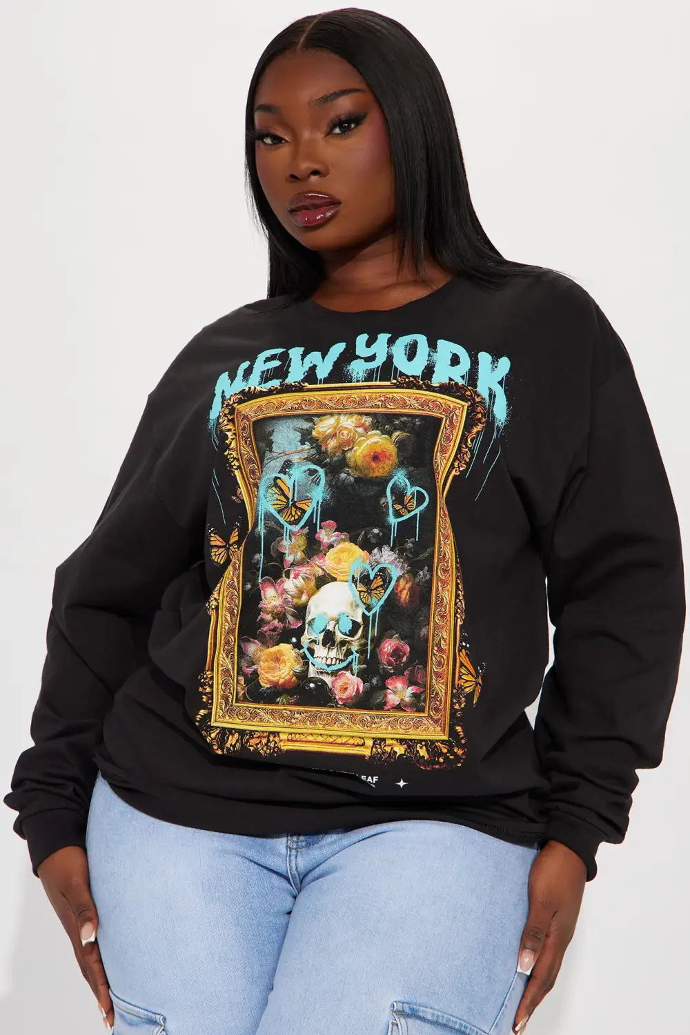 NY Is Calling Long Sleeve Tee - Black