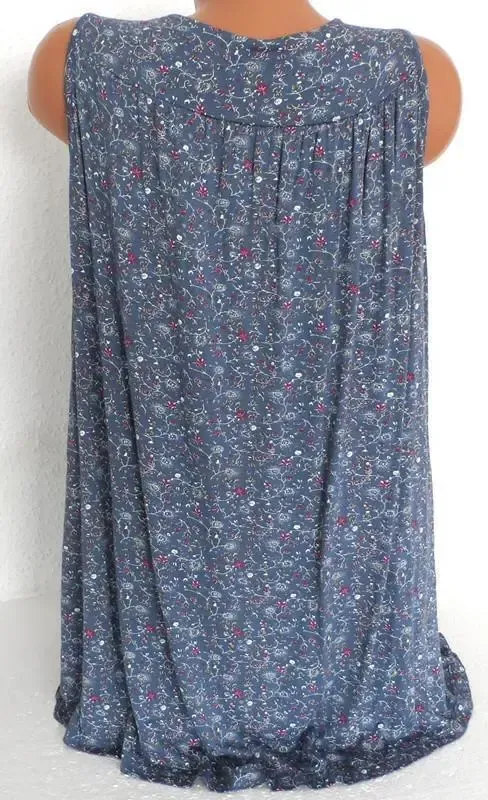 Plus Size Women Fashion Blouse Casual Loose Floral Printed Tops