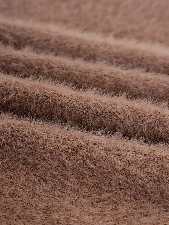 Women's Pullover Sweater Jumper Stylish Casual Soft Solid Color Fuzzy Crew Neck Oversized Long Sleeve Long Tops Knit Outdoor Daily Going out Lake blue ArmyGreen Fall Winter