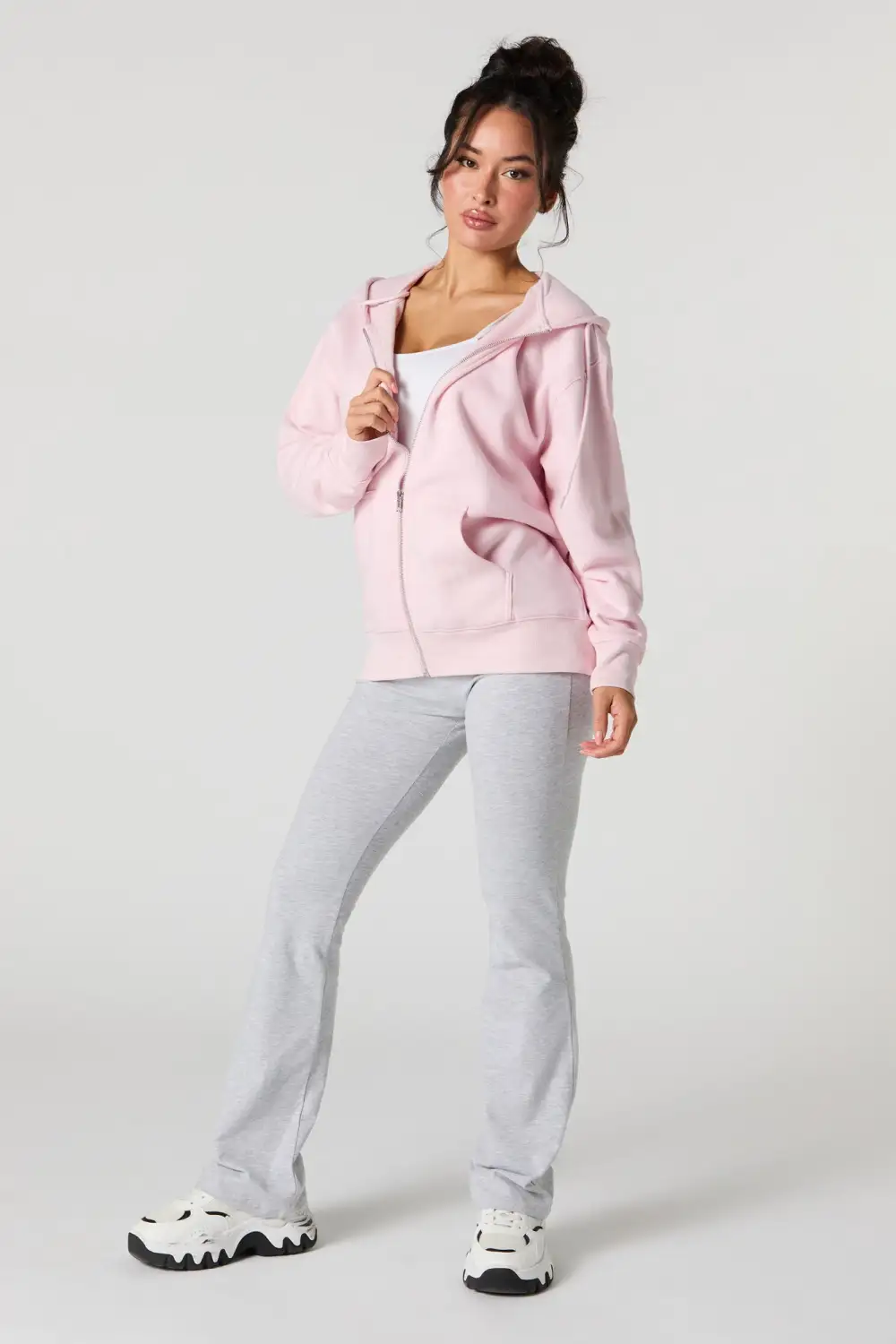 Oversized Fleece Zip-Up Hoodie