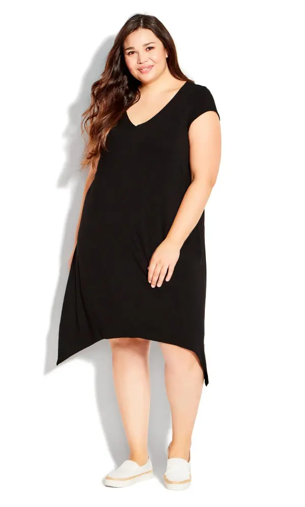 Evans Black Cut Out Detail T-shirt Dress