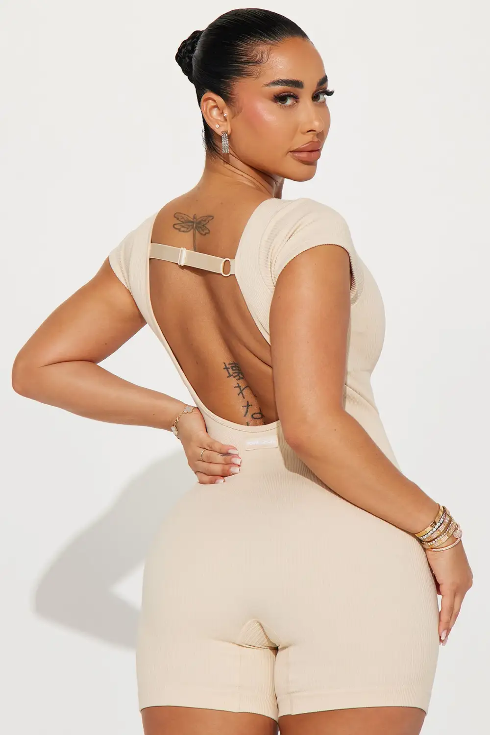 Plie Seamless Ribbed Active Romper - Brazilian Sand