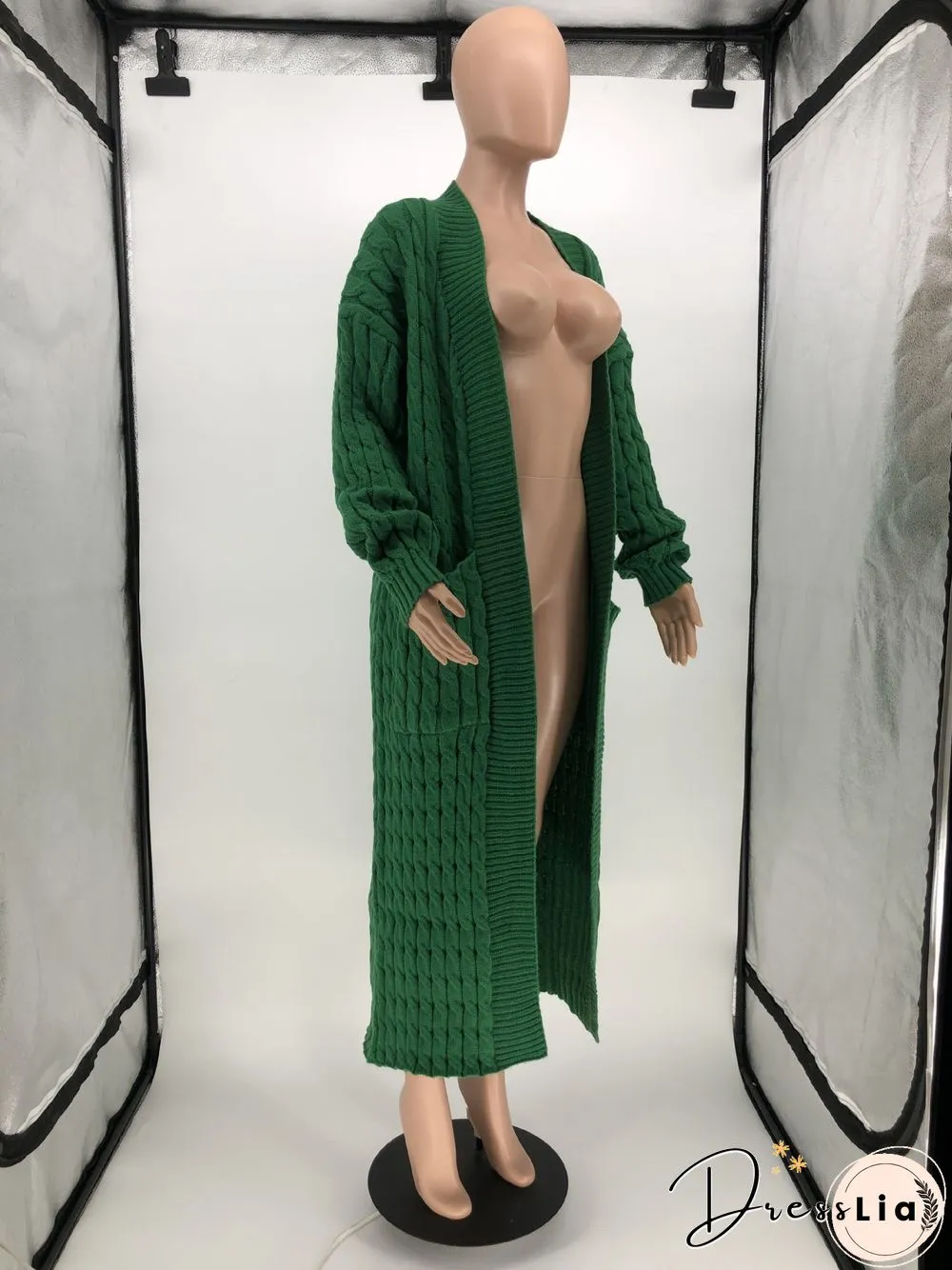 Winter Crochet Loose Long Twist Sweater Cardigan