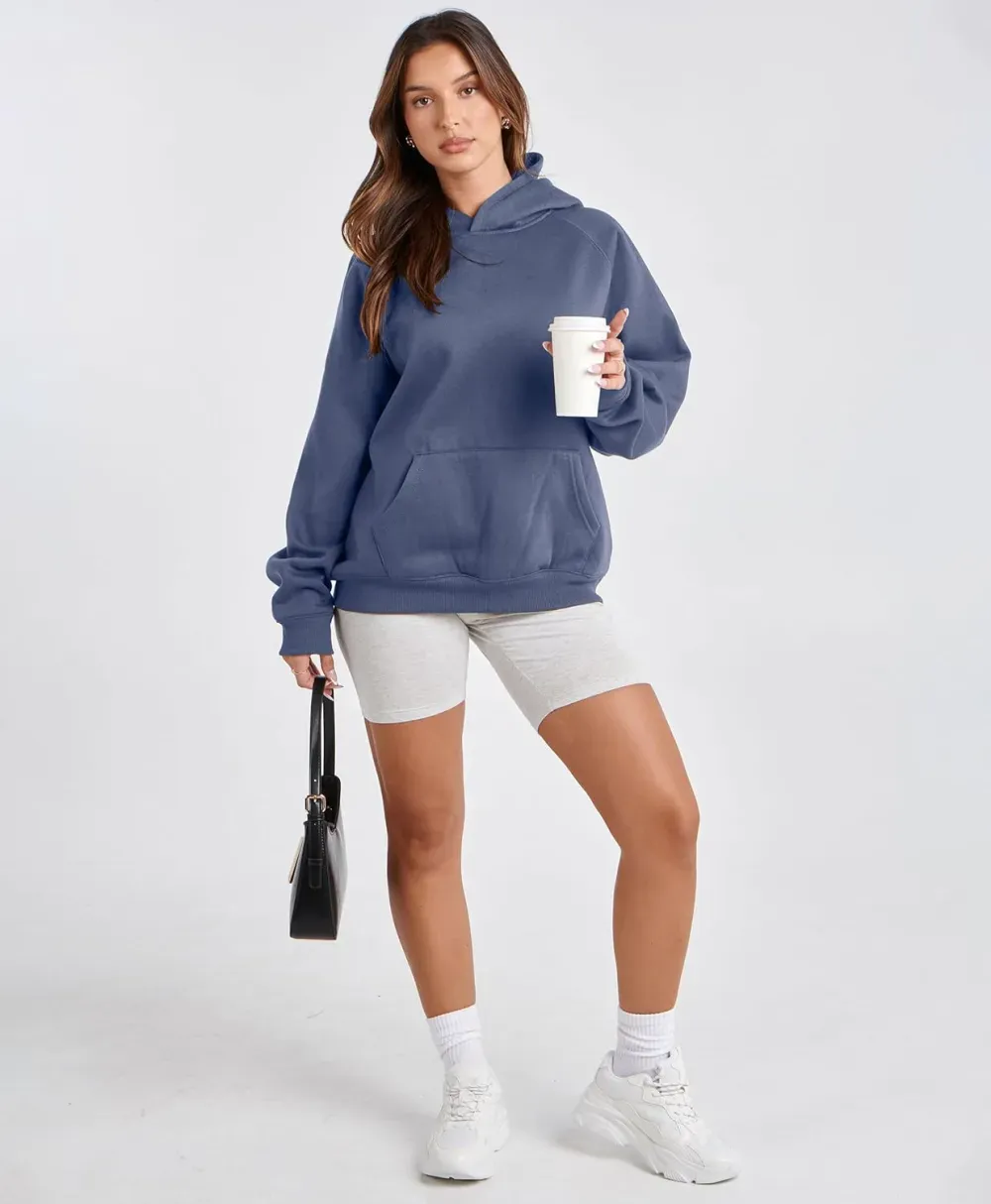 Womens Camo Hoodies Maple Leaf Print Oversized Hooded Sweatshirt Fleece Pullover Sweatshirts Long Sleeve with Pocket