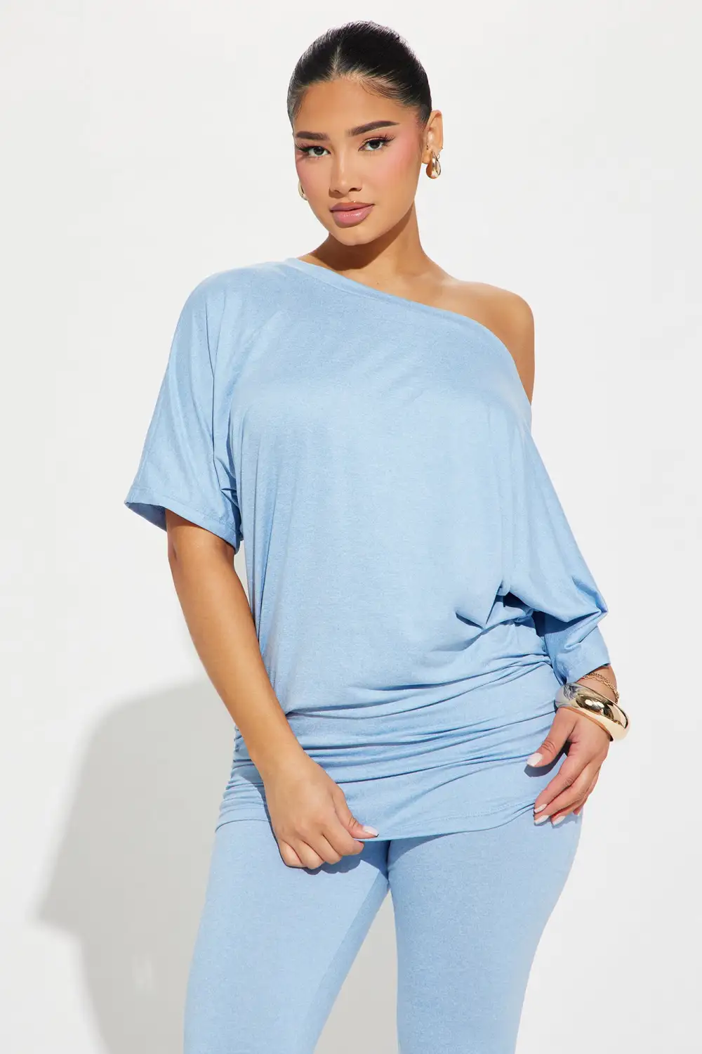 Camila Short Sleeve Legging Set - Blue