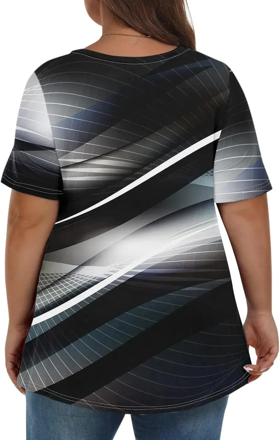 Plus Size Tops for Women Dressy Short Sleeve V Neck Shirts for Women Summer Tops for Women 2024 Floral Print Top