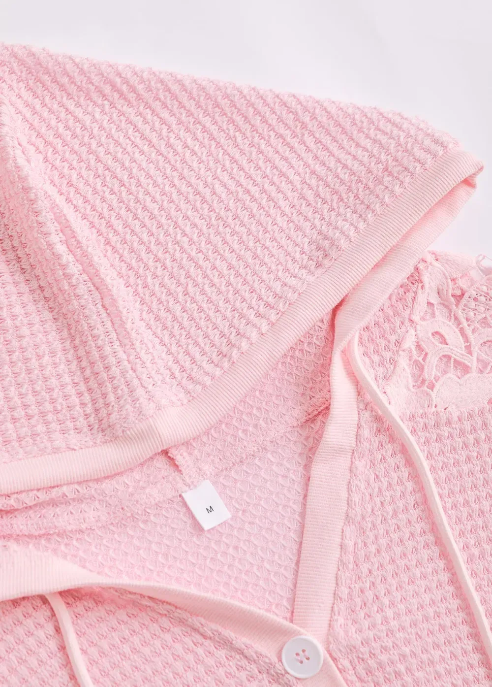 Light Pink Lace Long Sleeve Hoodie