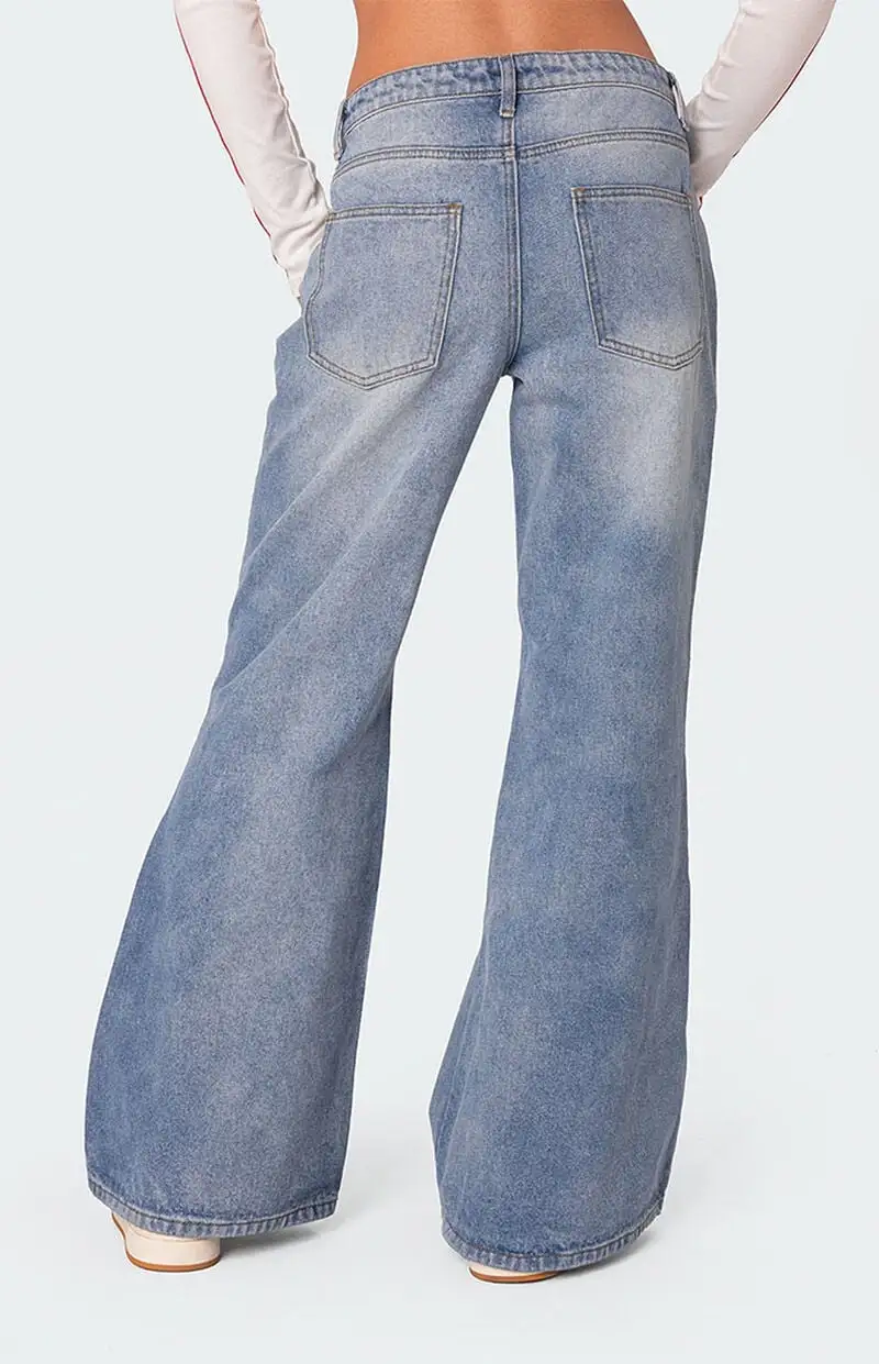Edikted Low Rise Wide Leg Jeans