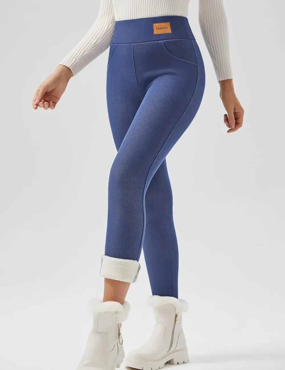 Women Winter Warm Thick Leggings Fleece Lined Stretchy Soft Thermal Sherpa Pants High Waist Tights