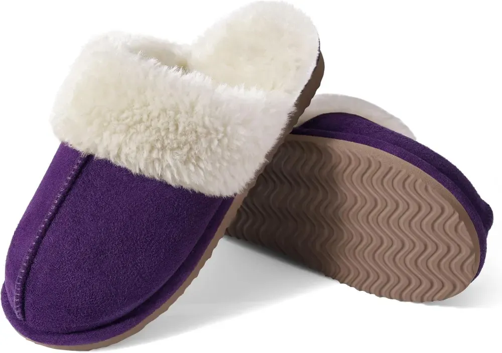 Women's Fuzzy Memory Foam Slippers Fluffy Winter House Shoes Indoor and Outdoor