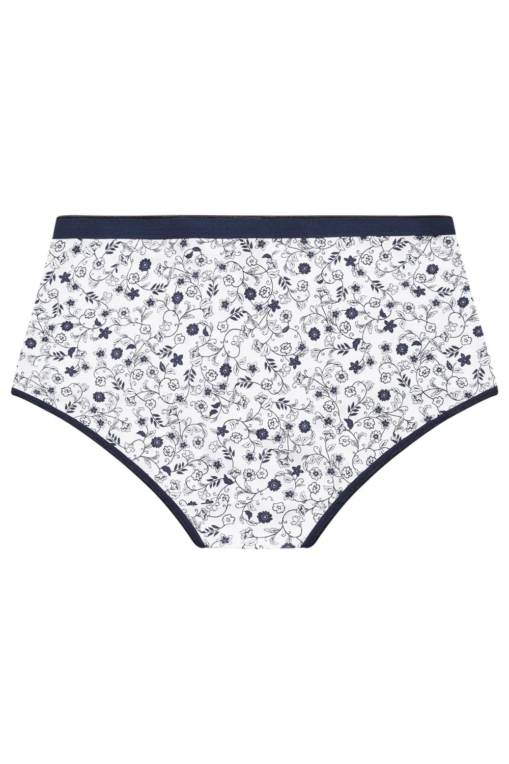 YOURS 5 PACK Curve Blue & White High Waisted Full Briefs