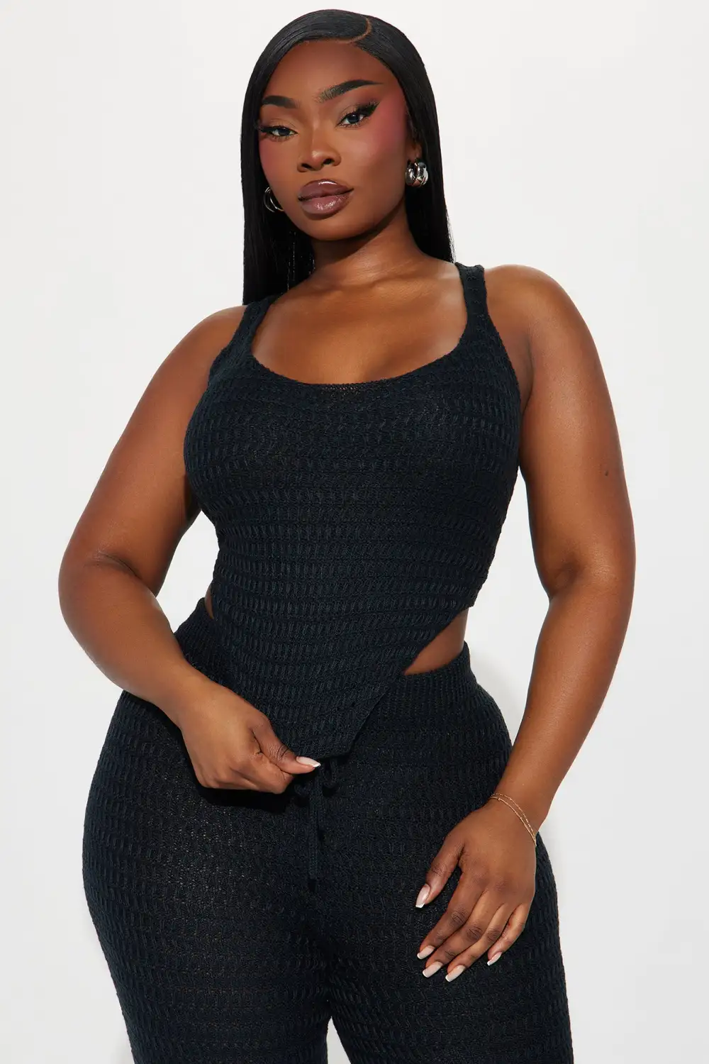 Carol Crochet Pant Set - Black