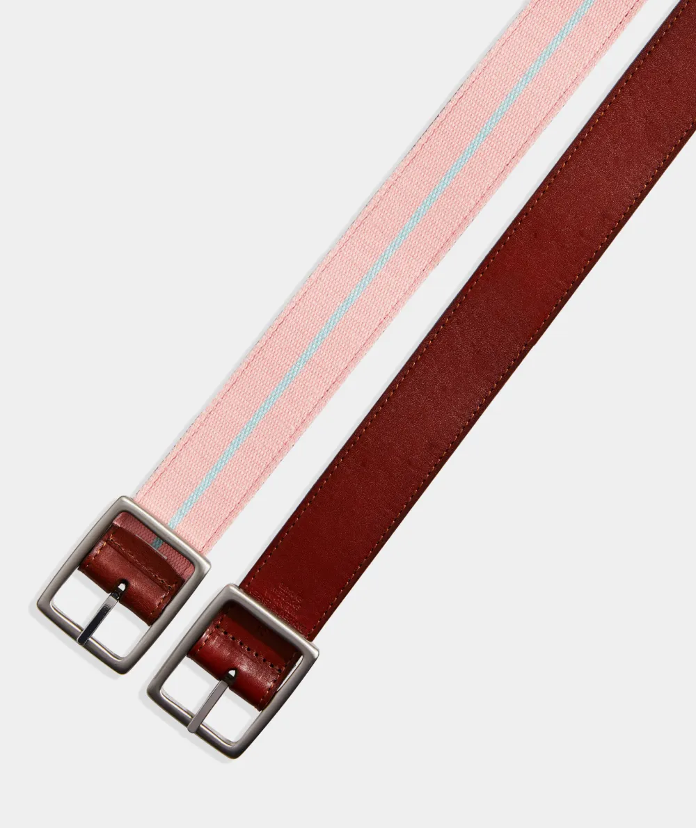 Leather & Webbing Reversible Belt