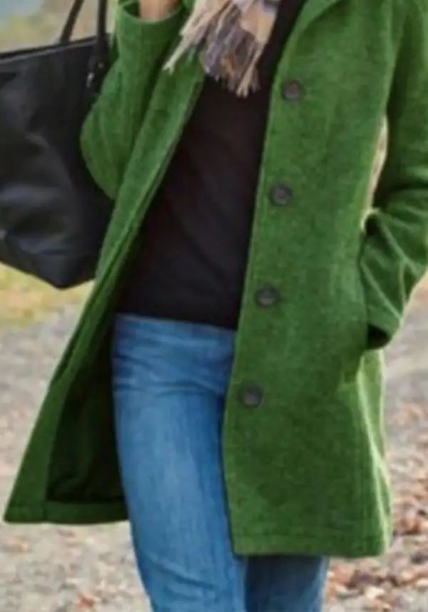 Casual Solid Patchwork Turn-back Collar Outerwear