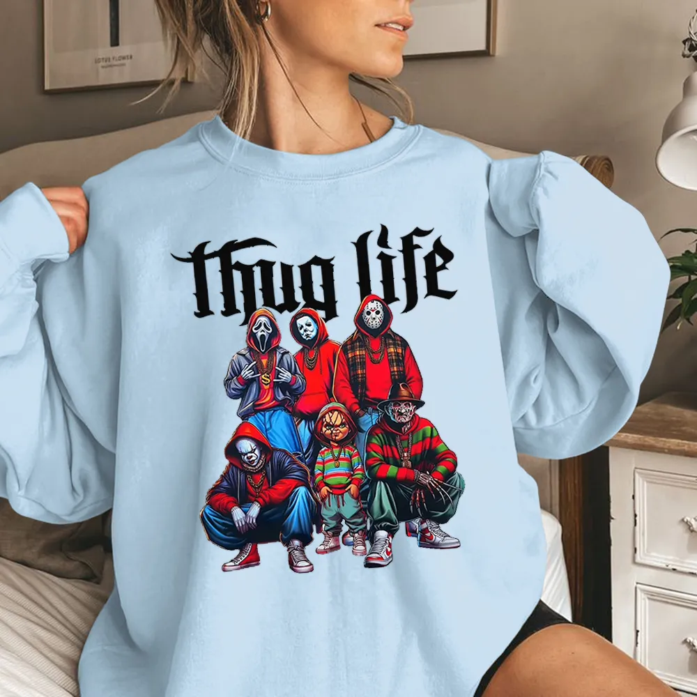 Purple Thug Life Horror Colorful Sweater Long Sleeve Hoodie Of You