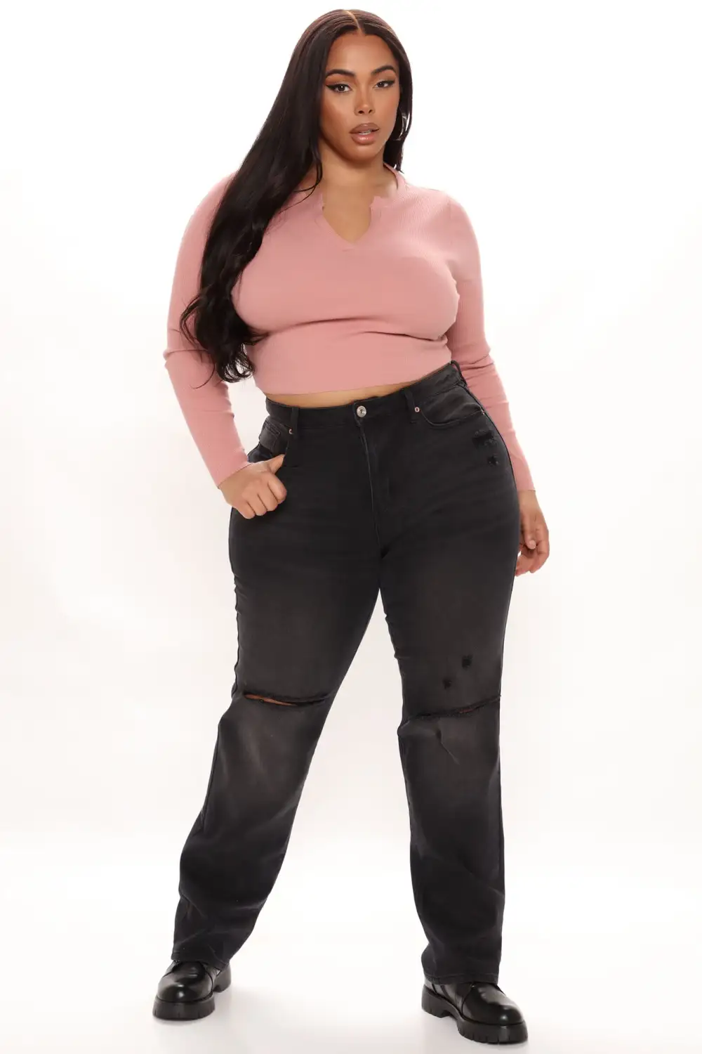 90's Nostalgia Straight Leg Jeans - Black
