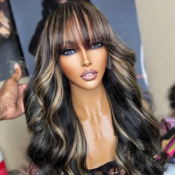 Flash Sale | Highlight Wear Go Glueless Body Wave Human Hair Wig With Bangs