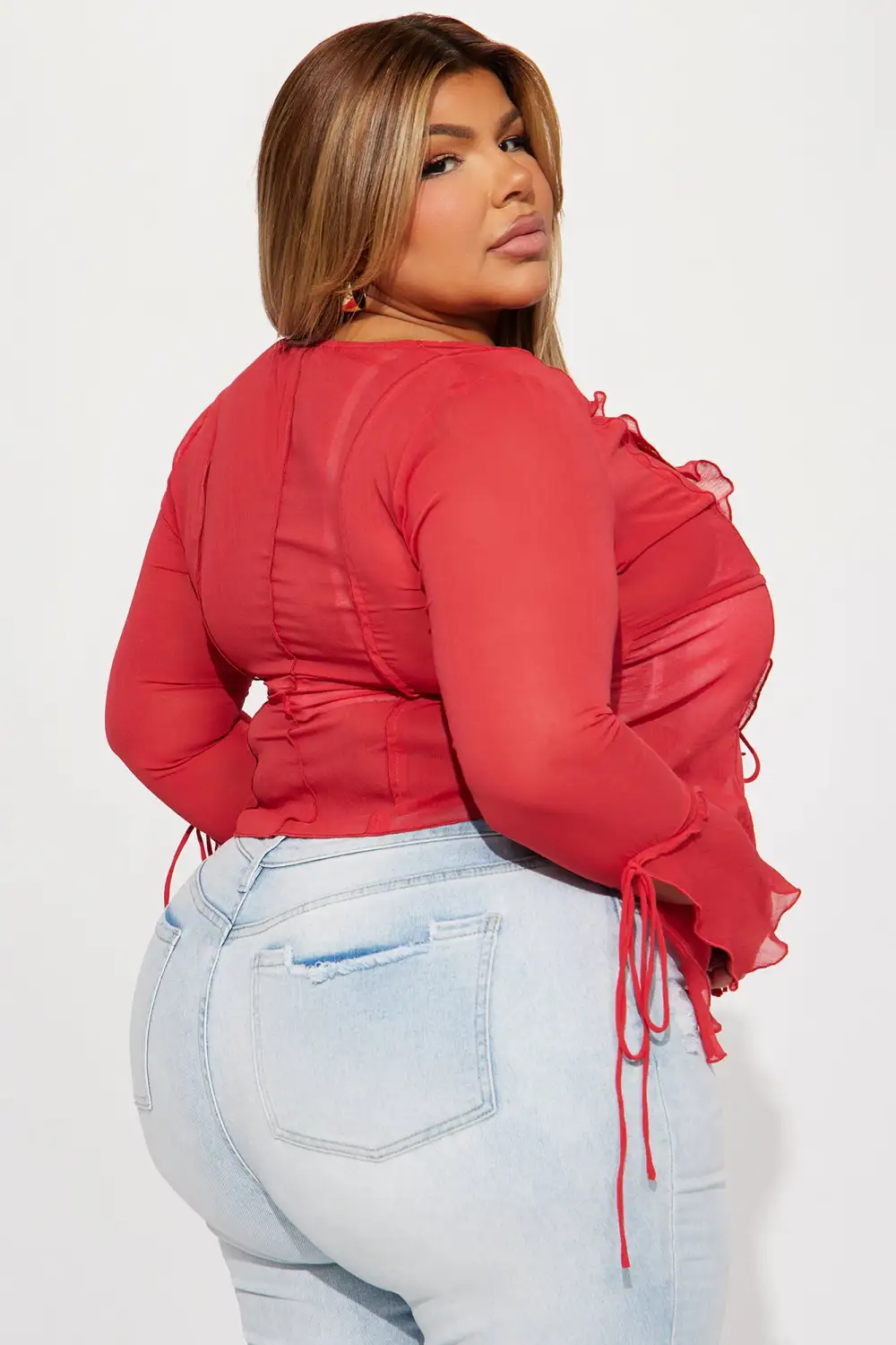 Sweet Sensation Ruffle Blouse - Red