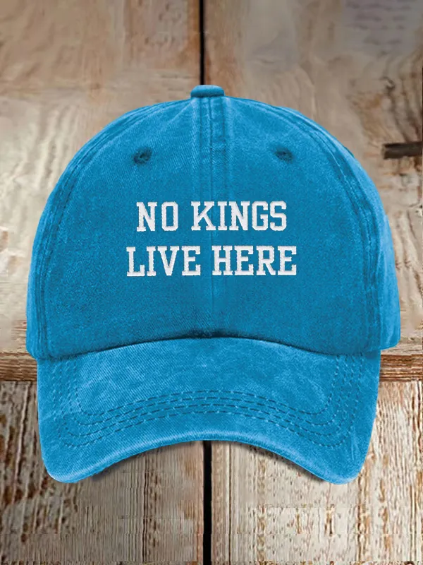 Unisex Distressed Washed Cotton FDT “No Kings Live Here” Hat
