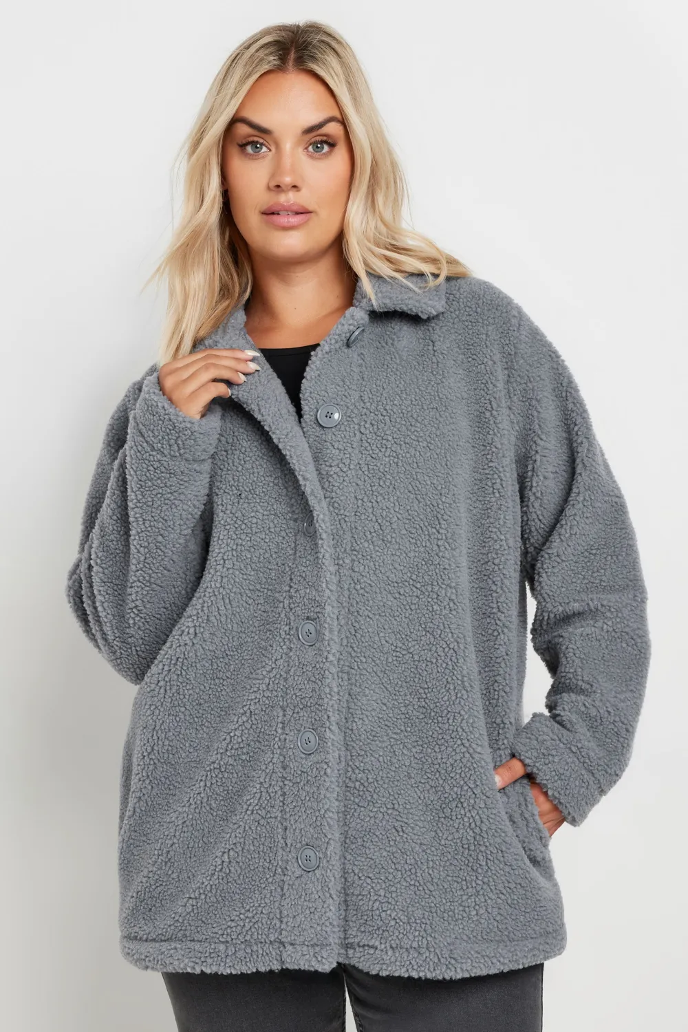 YOURS Curve Black Teddy Fleece Jacket