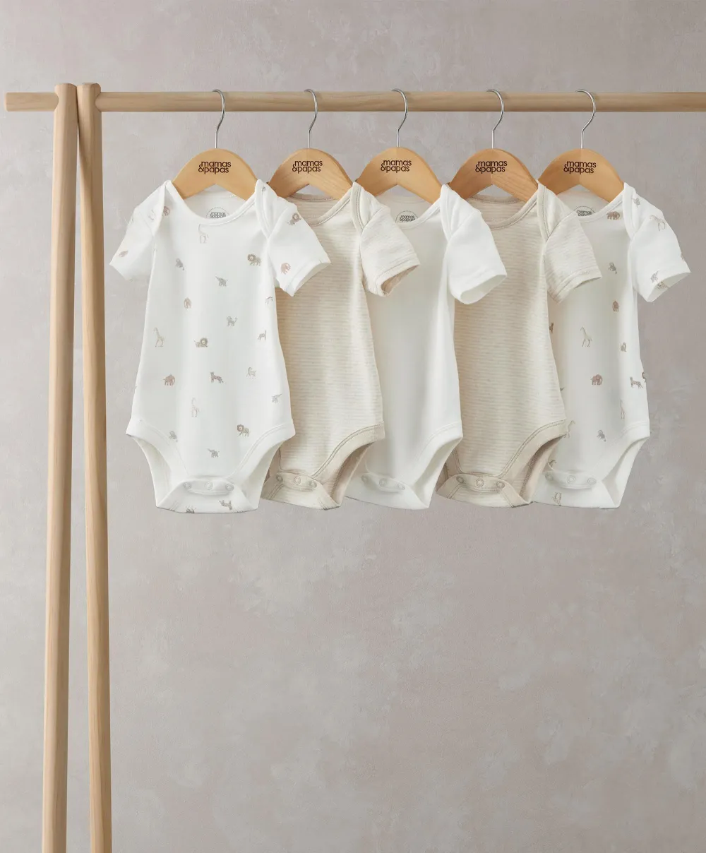 Born Wild Shortsleeved Bodysuits (Set of 5)