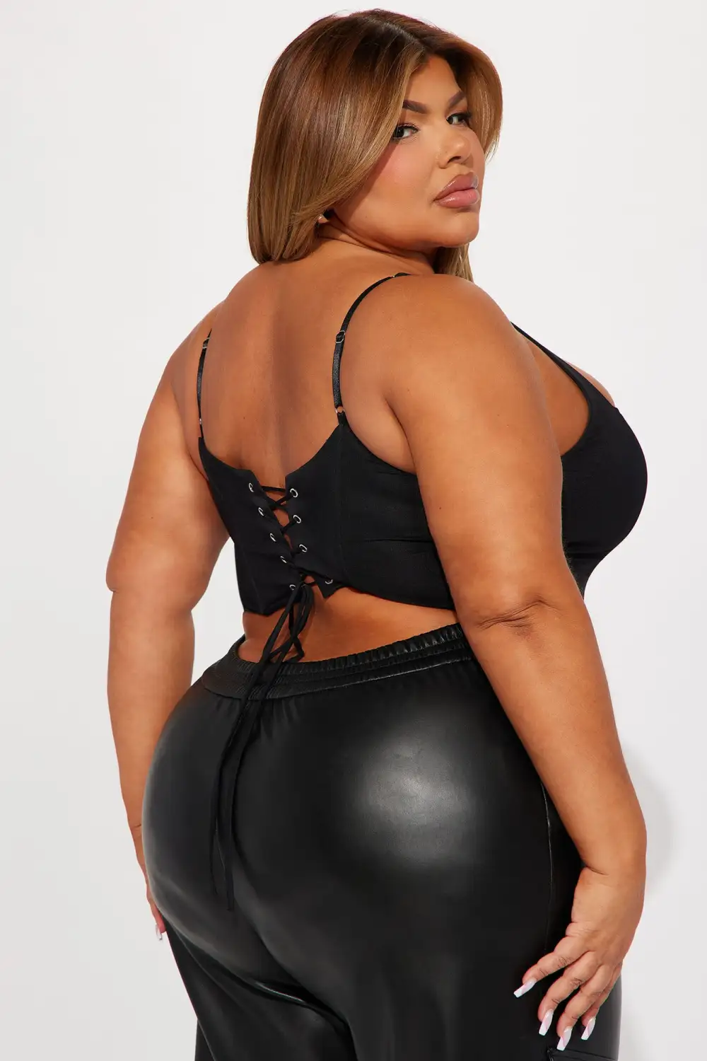 Peek A Boo Corset Top - Black