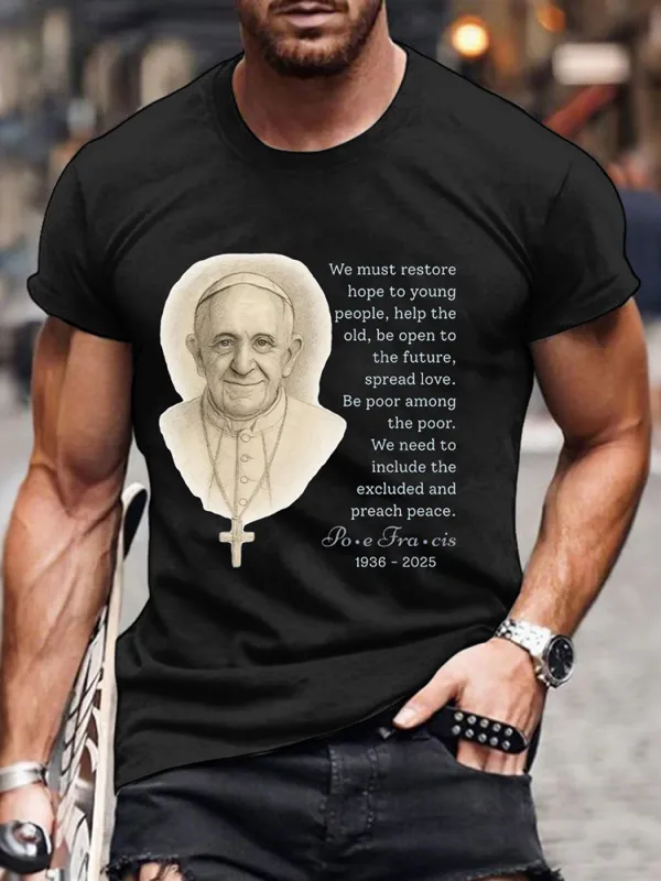 Men's Rip 1936-2025 Print Short Sleeve Round Neck Cotton T-Shirt