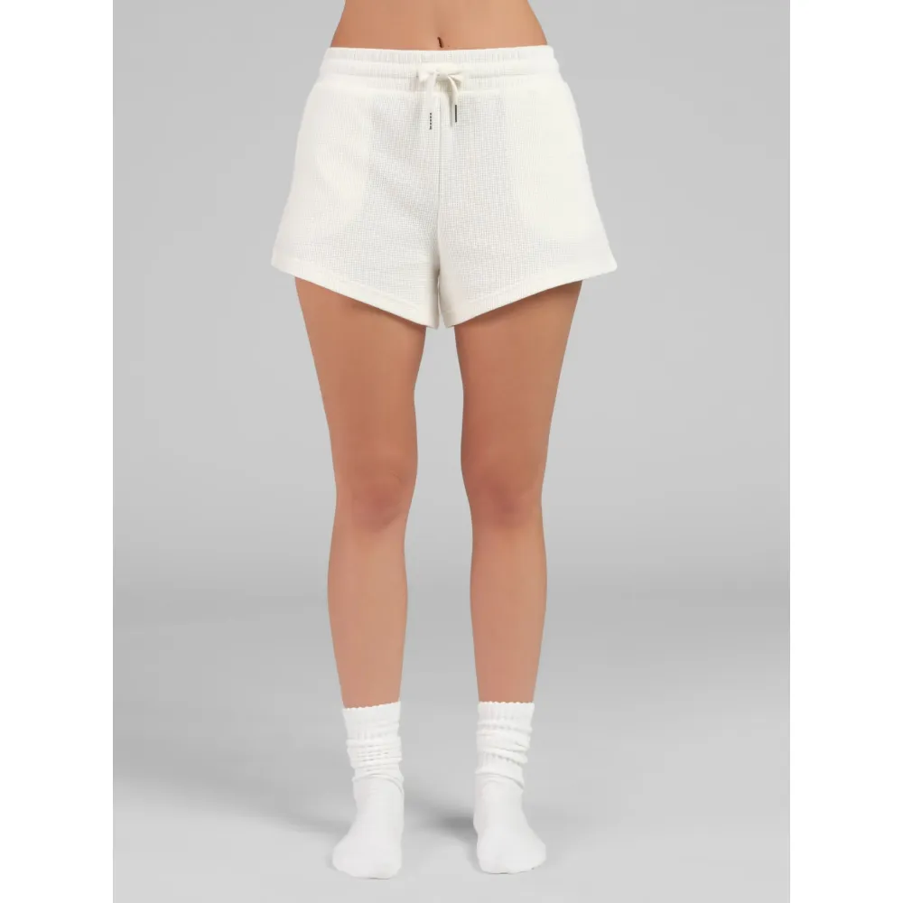 🔔🔔🔔🔔🔔🔔🔔🔔🔔🔔🔔🔔Last Few Hours – Act Fast ! Women's Textured Waffle Knit Lounge Shorts With Drawstring