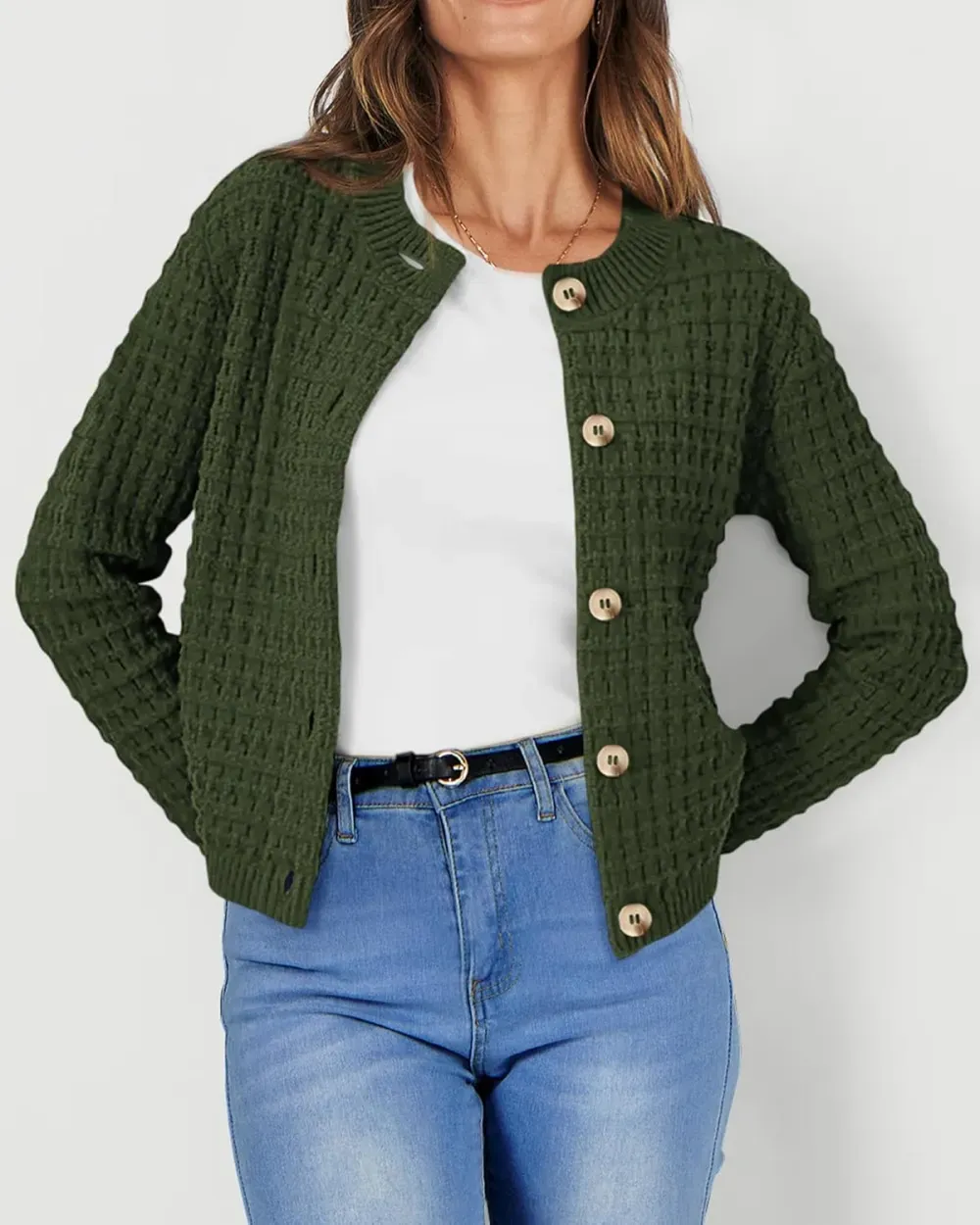 Women's Knit Cardigan Sweaters Casual Long Sleeve Open Front Button Down Trendy Jackets Outerwear