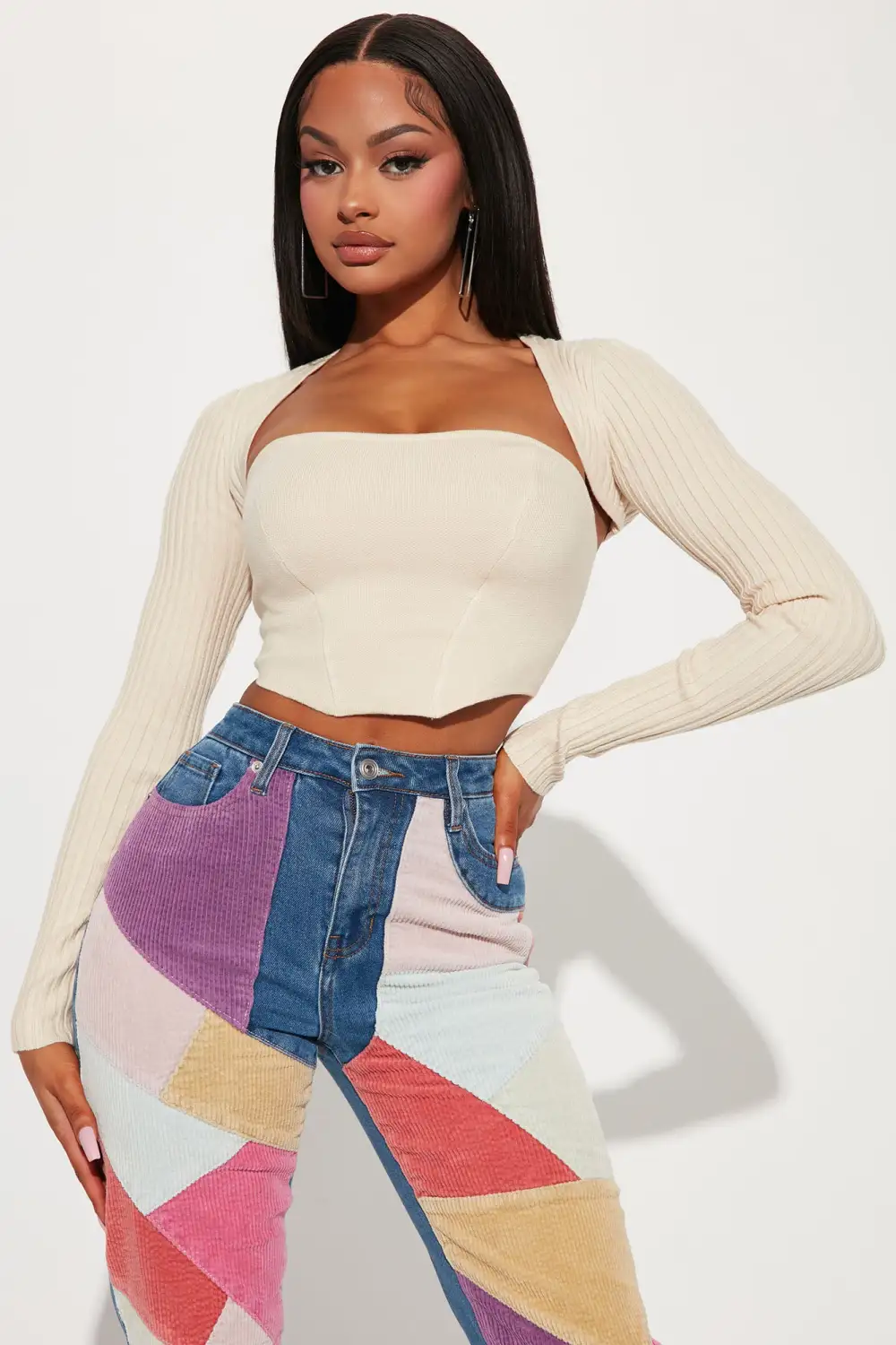 Sweet And Precious Sweater Shrug Set - Oatmeal