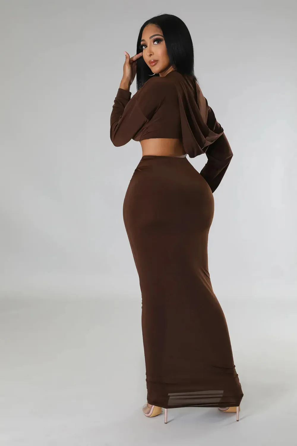 Spring/Summer Ethnic Clothing Long African Skirts Sets Women 2 Piece Set Drawstring Traditional Africa Outfits Fashion Solid Sexy Skirt Suits 2023