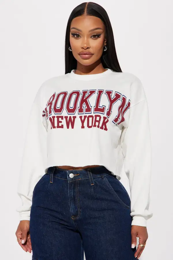 Brooklyn NY Crop Top - Ivory