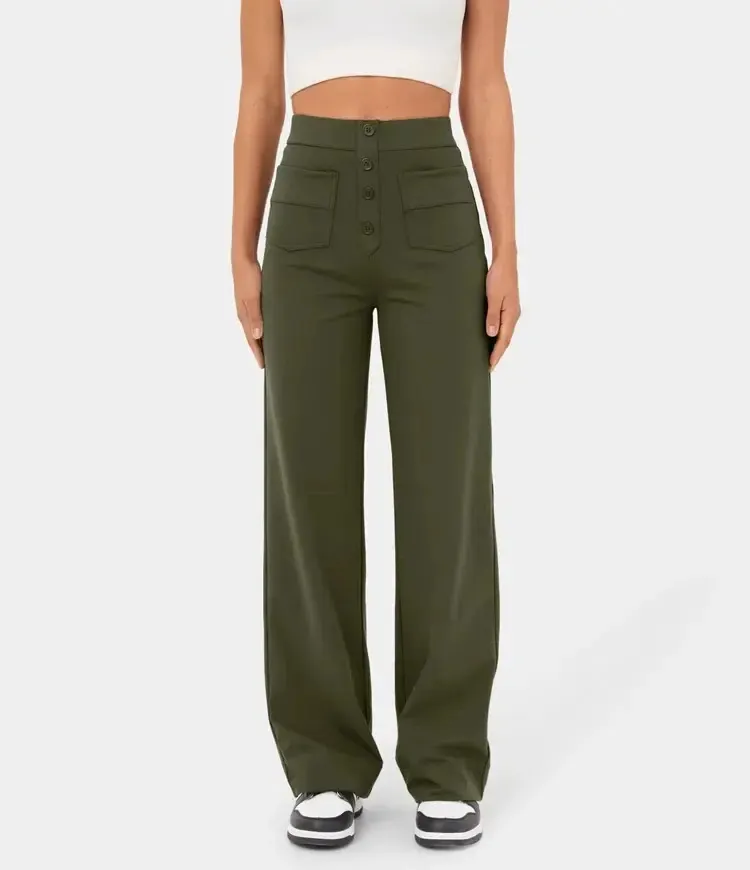 High-waisted, loose-fitting, comfortable, casual straight-leg pants🔥🔥