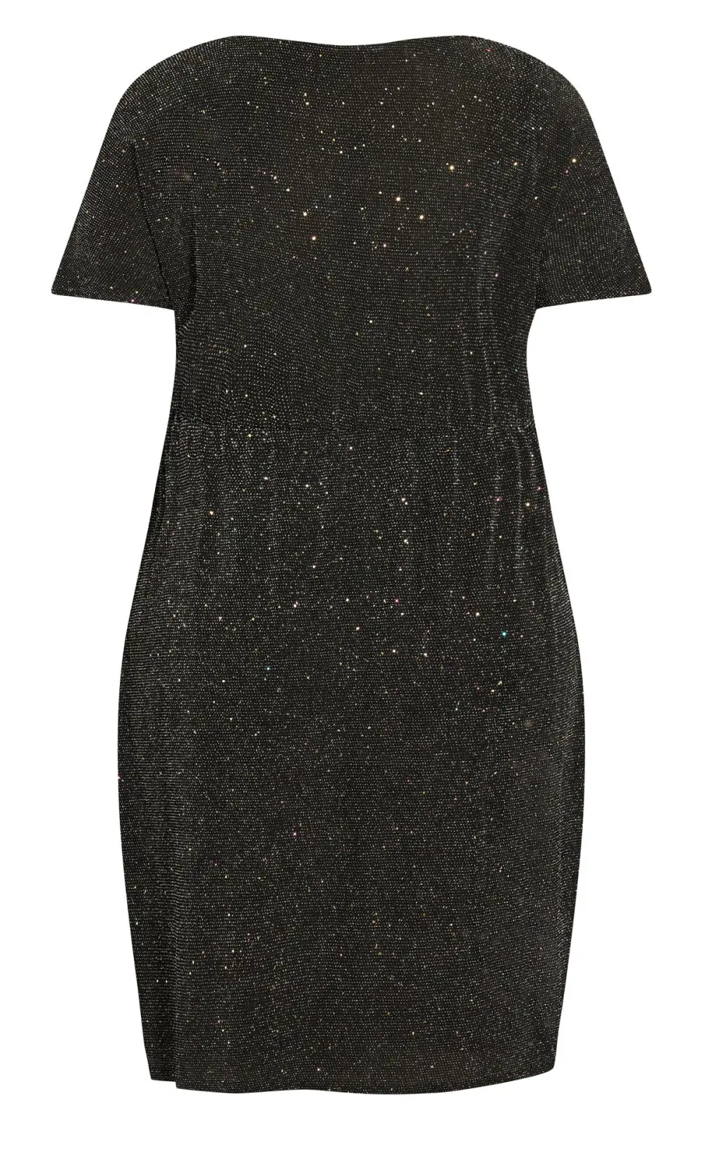 Evans Black Sparkle Twist Wrap Dress