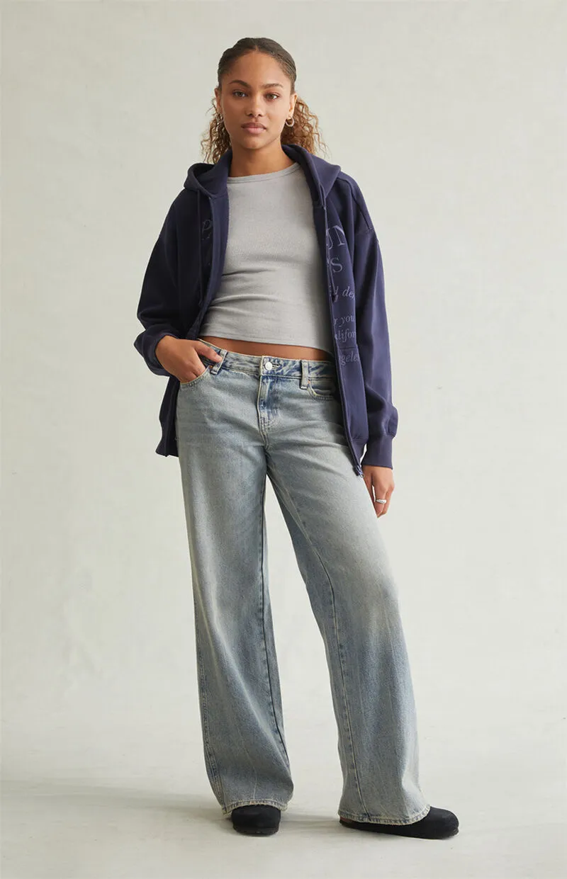 PacSun Casey Low Rise Baggy Jeans Medium Indigo Tint